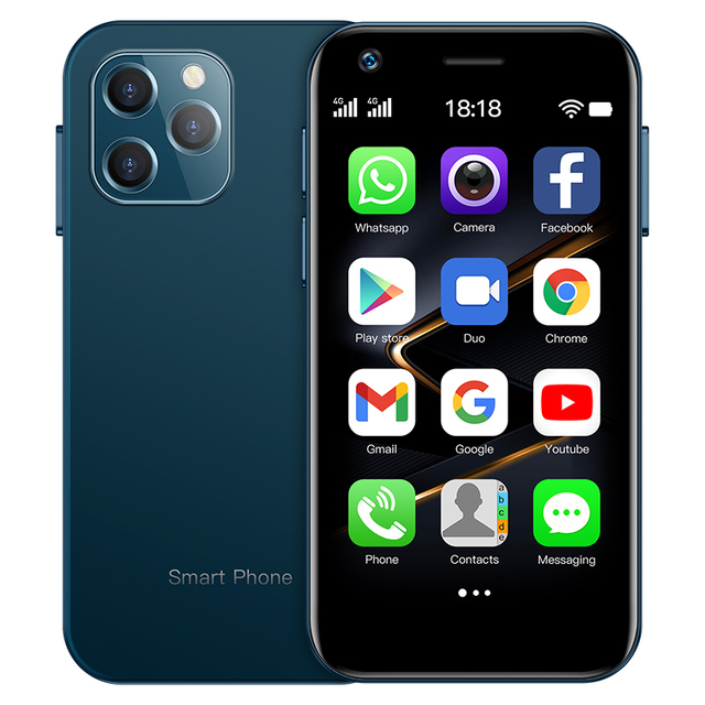 Мини смартфон 4G 2 sim Soyes XS12 MT6737 3+64 гб 3" Android 9.0 Синий